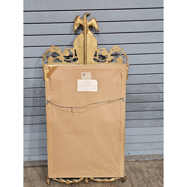 Late 20th Century Friedman Brothers Eagle Mirror Williamsburg Style Gold Gilt Frame For Sale - Image 12 of 16