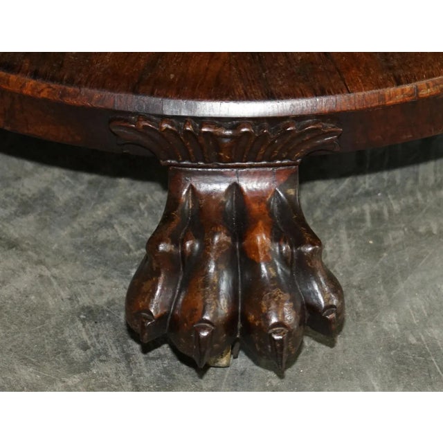 William IV Hardwood Lion's Paw Centre or Side Table, 1830s For Sale - Image 6 of 13