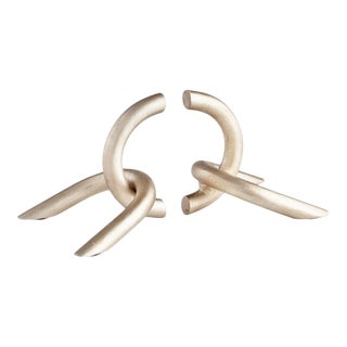 Cyan Designs Silver Leaf "Goldie Locks" Non-Skid Bookends - Set of 2 For Sale