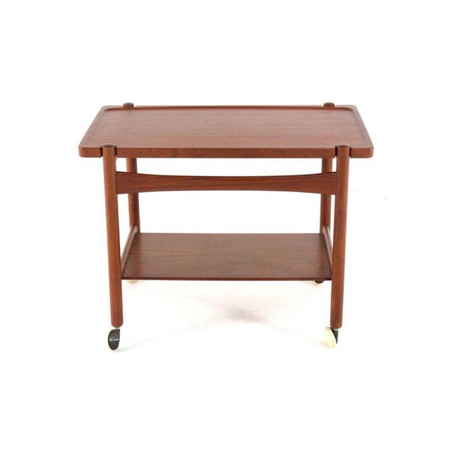 Wood Teak Trolley by Hans J. Wegner for Andreas Tuck For Sale - Image 7 of 11