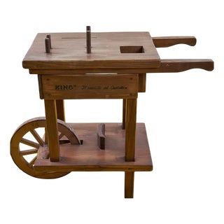 Vintage Wooden Cart with Wheels, 1960s For Sale