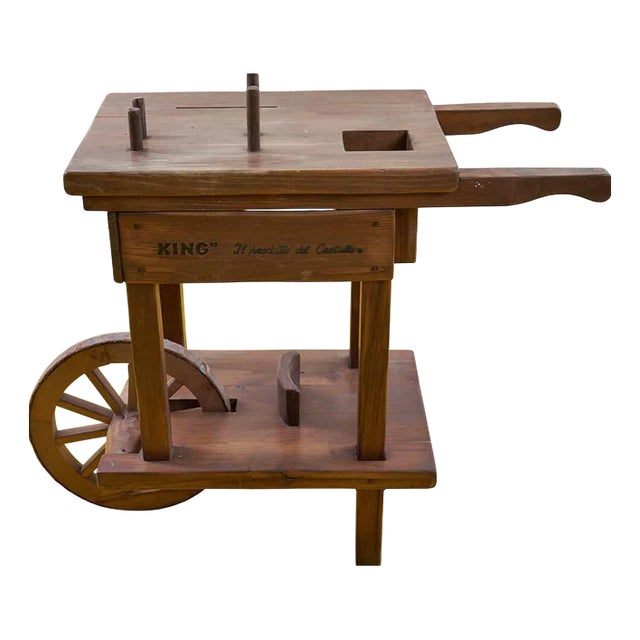 Vintage Wooden Cart with Wheels, 1960s For Sale