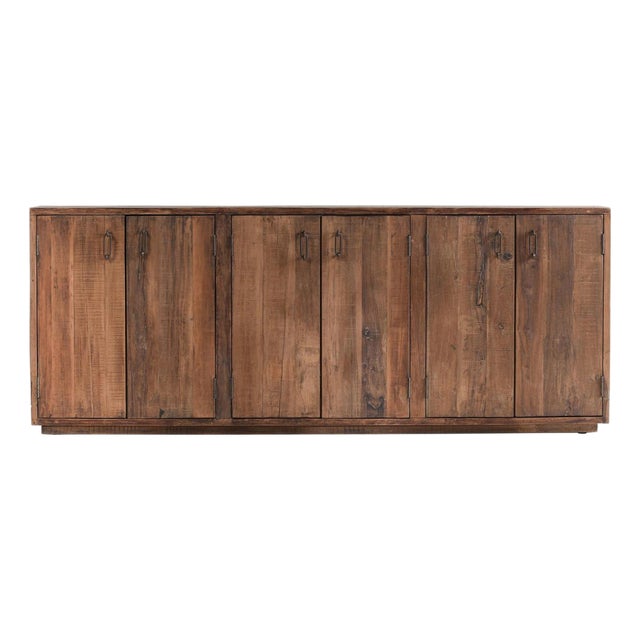 Salvaged Rustic Modern Wood Sideboard For Sale