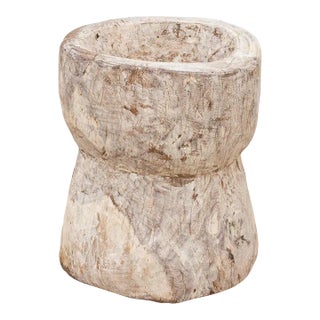 Antique Farmhouse Teak Grinder Pot For Sale