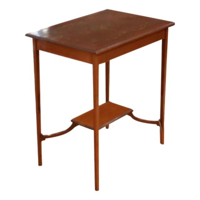 Late 20th Century Edwardian Table With Painted Top For Sale