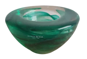 Green Glass Tealight Holder by Anna Ehrner for Kosta Boda, 1990s