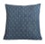 Custom-tailored reversible pillow in designer woven blue and gold linen and cotton blend fabric. Same fabric on reverse....