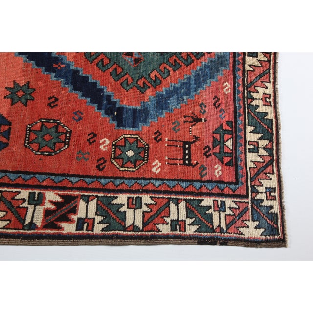 Textile 1910s Antique Tribal Caucasian Kazak Rug - 4' 6'' X 6' 6'' For Sale - Image 7 of 14