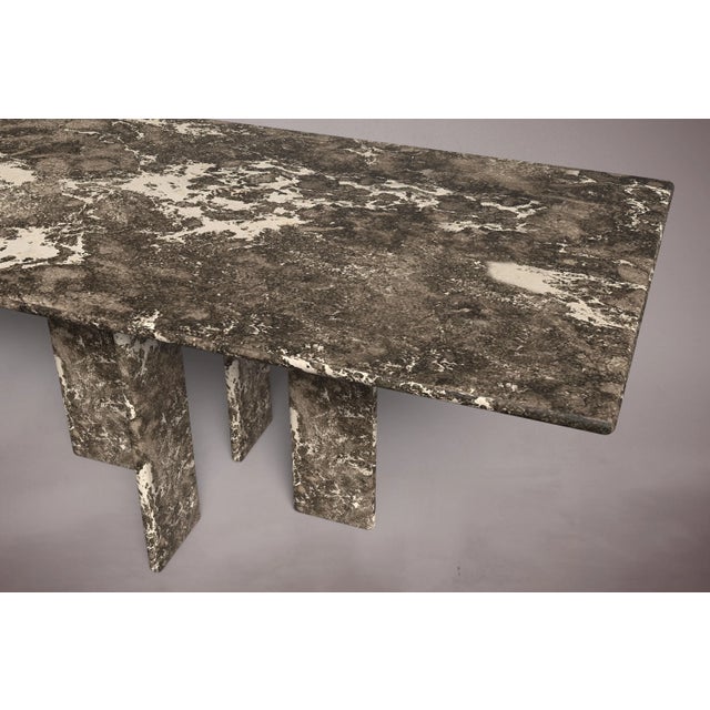 Luna Rectangular Dark Emperador Marble Dining Table 82.6" For Sale - Image 4 of 5