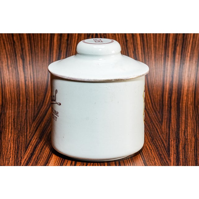 Neat Ivy League Antique Porcelain Tobacco Jar Yale, Harvard, Columbia, Princeton Tobacciana For Sale - Image 13 of 15