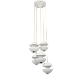 White Cascading Pendant from Kaiser Leuchten, 1970s For Sale