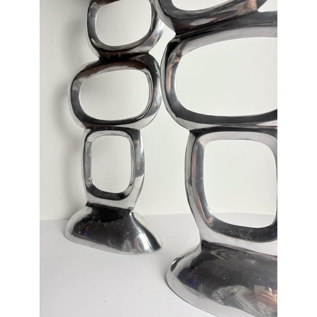 Postmodern Aluminum Candleholders by Matthew Hilton, 1990s, Set of 2 For Sale - Image 3 of 8