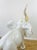 Vintage 1980s Huge White & Gold Ceramic Statue With Trunk Up / Blanc De Chine For Sale - Image 10 of 10