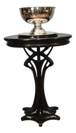 Art Nouveau Drinks Table with Dom Perignon-Engraved Silver-Plated Ice Bucket