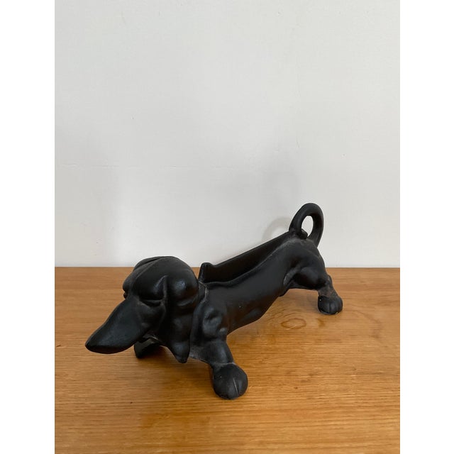 Farmhouse Vintage Cast Iron Dachshund Boot Scraper For Sale - Image 3 of 11