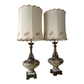 Vintage Hollywood Regency Statement Table Lamps Retailed by Sears - A Pair For Sale