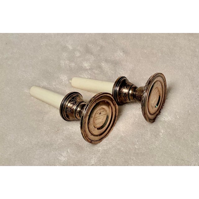 Pair La Pierre Sterling Silver Miniature Candlesticks Salt and Pepper Shakers, a Set For Sale - Image 4 of 12