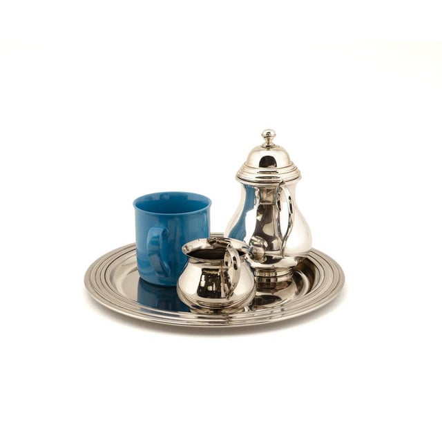 Litolff Blue Porcelain Mug and Elkington & Co Silver Plated Coffee Service, 2010s, Set of 4 For Sale - Image 4 of 16