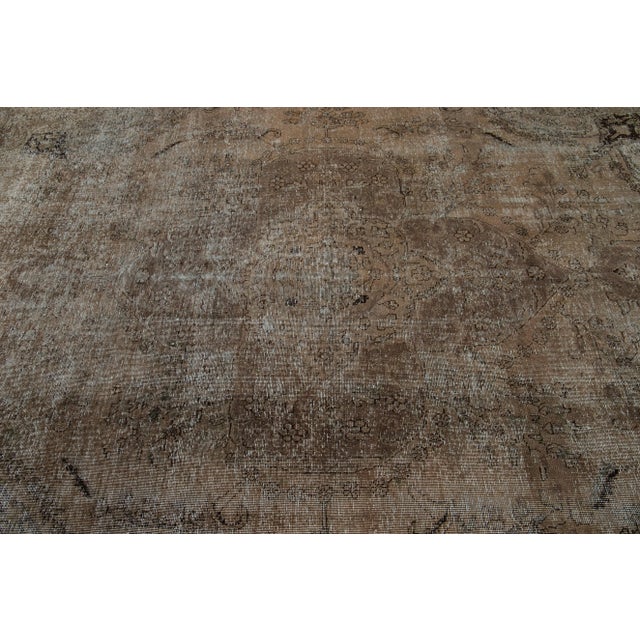 Brown Vintage Overdyed Handmade Medallion Wool Rug 6'9" X 10' For Sale In New York - Image 6 of 9