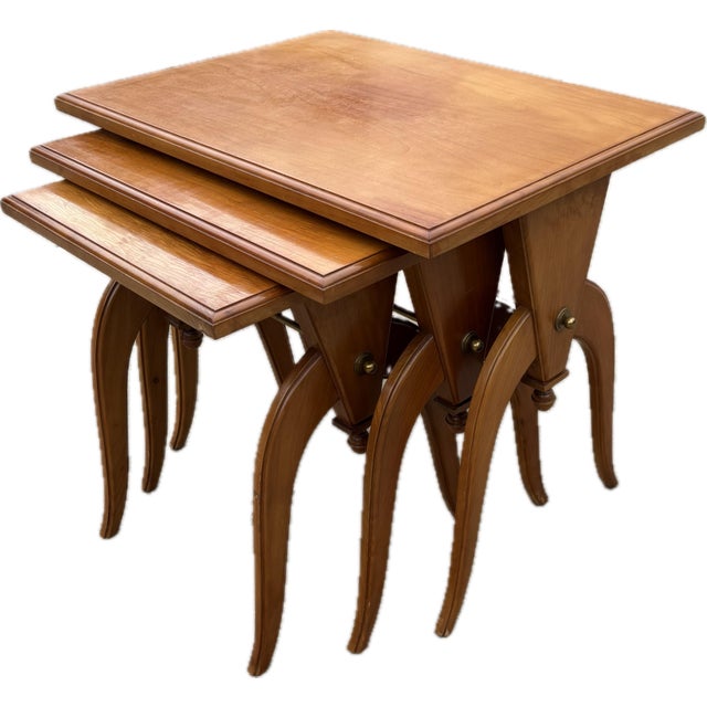 Camel MCM Nesting Tables - Set of 3 For Sale - Image 8 of 12