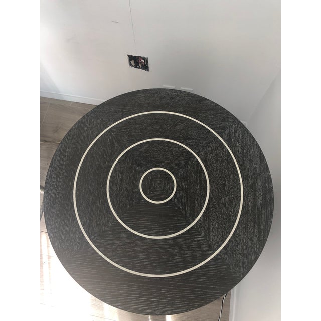 Contemporary Contemporary Custom Gray Target-Pattern Side Table For Sale - Image 3 of 8