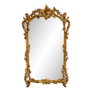 19th C. French Louis XV Giltwood Mirror For Sale