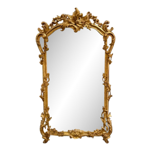 19th C. French Louis XV Giltwood Mirror