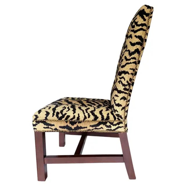 Traditional Ralph Lauren High Back Tiger Dining Accent Chair For Sale - Image 3 of 11