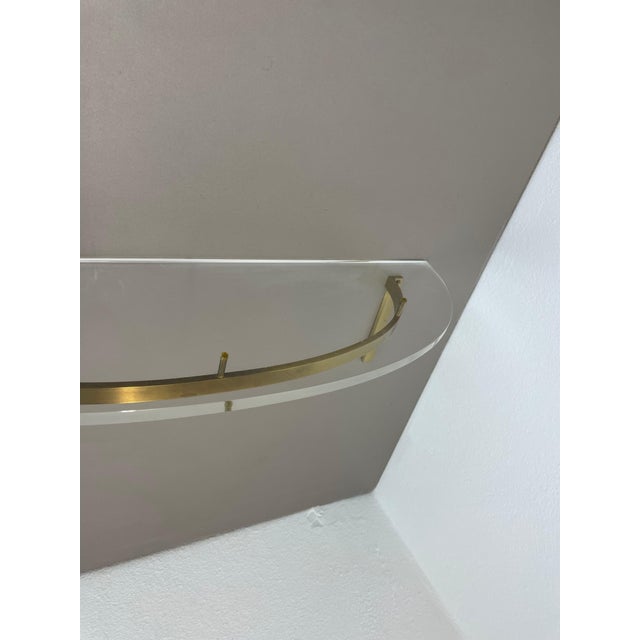 Hollywood Regency Brass and Acryl Glass Wall Board Unit, 1970s For Sale - Image 6 of 18