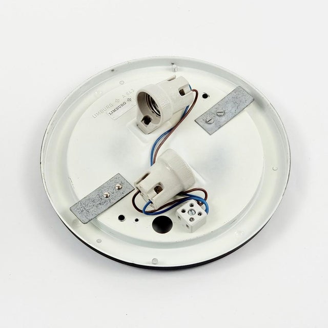 Glass Large Mid-Century Modern Glass Flush Mount from Limburg, Germany, 1970s For Sale - Image 7 of 9