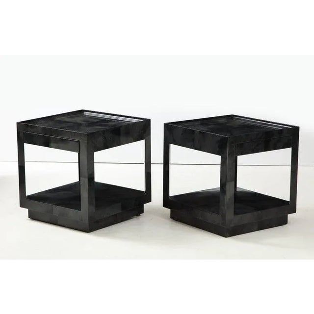 1980s Karl Springer Tray Top End Tables - A Pair For Sale - Image 11 of 13