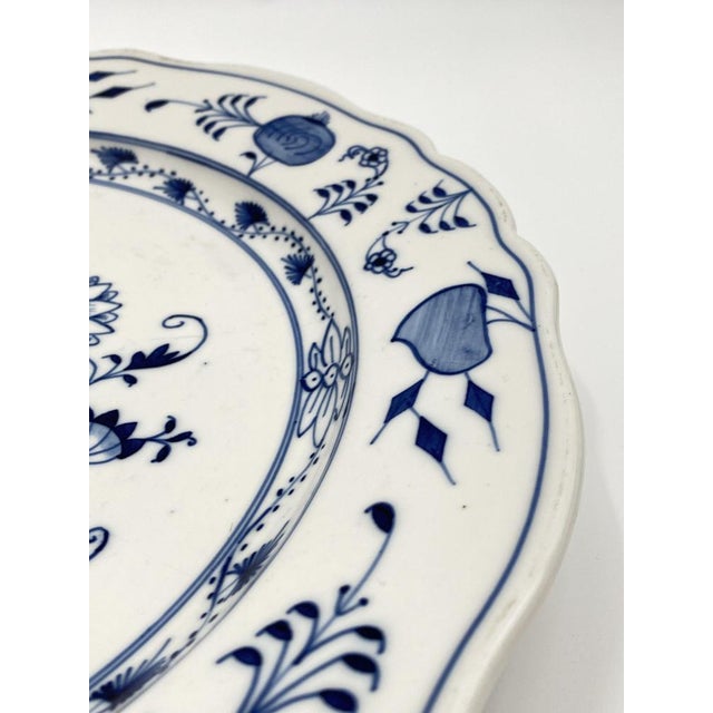 Antique Porcelain Plate with Onion Patterns from Meissen Teichert, 1890 For Sale - Image 6 of 15