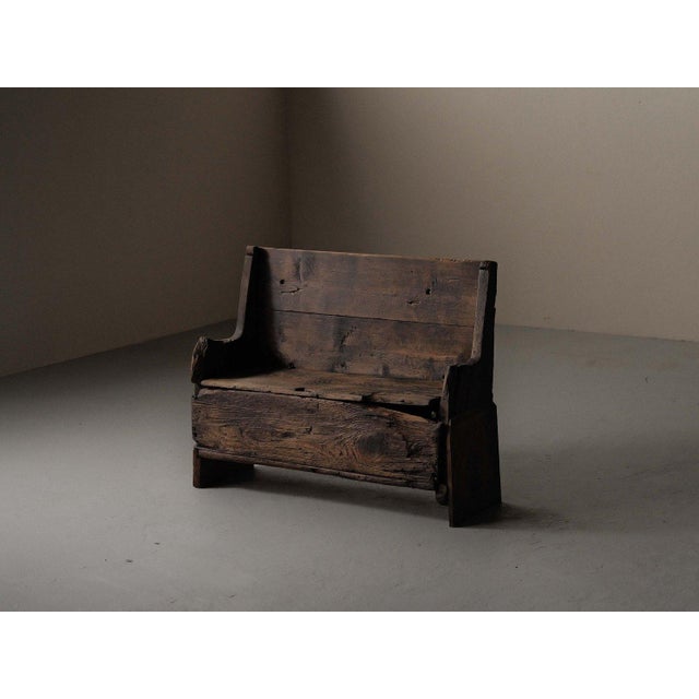 Alpine Folk Art Larch Storage Bench, Piedmont, Italy, Late 18th Century For Sale - Image 16 of 16