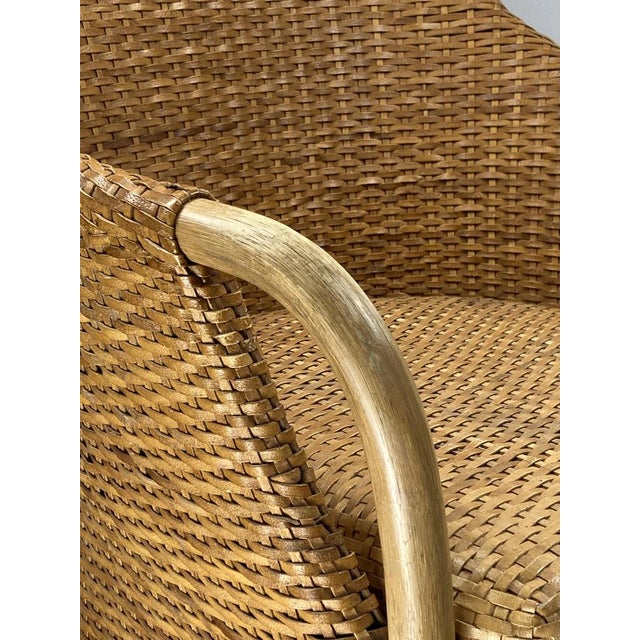 Rustic Webbing, Leather and Beech Armchair, 1970s For Sale - Image 3 of 18