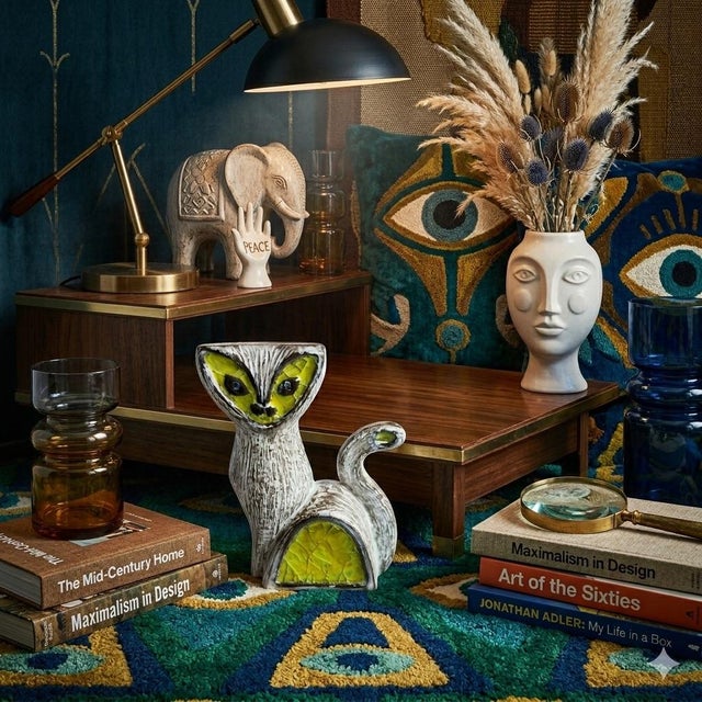 Mid-Century Modern Rare Jonathan Adler Glass Menagerie Cat Bud Vase – Retired 2005 Original For Sale - Image 3 of 3