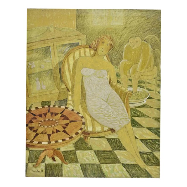 Alberto Gallerati, Fiorella is Still Beautiful, Oil on Canvas, 1970s For Sale