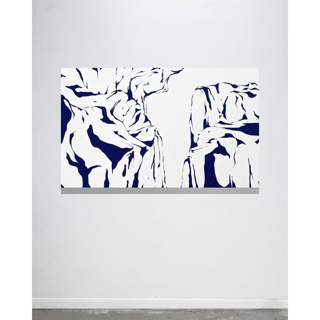 Max Kremer "Gap" Contemporary Blue & White Abstract Mountain Landscape Nature Painting, 2023 For Sale In Houston - Image 6 of 6