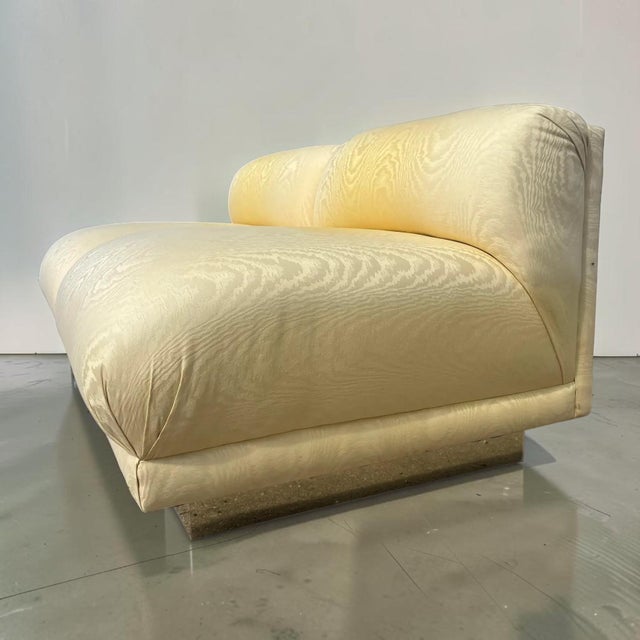 Metal Vintage Bernhardt Brass Base Slipper Love Seat For Sale - Image 7 of 14