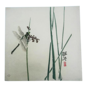 19th Century Antique Japanese "Dragonfly and Grass" Woodblock Print