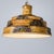 Stunning round hanging lamp with an unusual shape, made with rich brown and yellow colored ceramics, manufactured in the...
