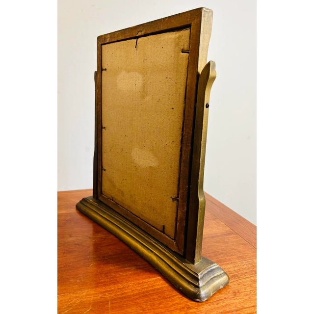 Antique 1920’s Bronze Painted Wood Tabletop Picture Frame for 7” X 9.5” For Sale - Image 4 of 6