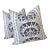 Thibaut “Cairo” in Blue Plush Down-Filled Complete 16" Pillow - A Pair For Sale