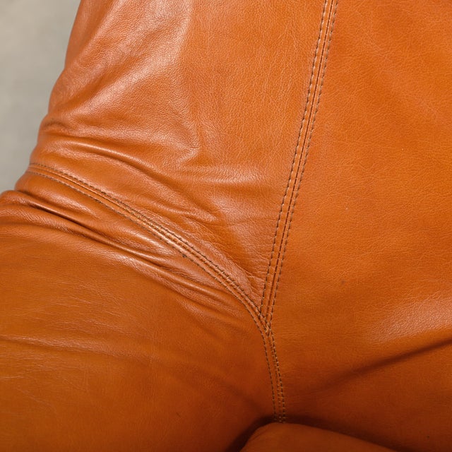 Cognac Leather Deposited Lounge Chairs by Rino Maturi for Mimo Padova, 1970s, Set of 2 For Sale - Image 18 of 18
