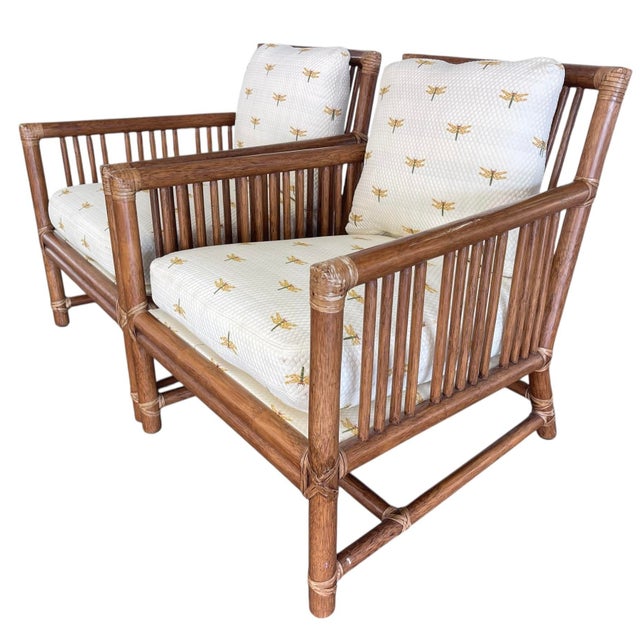 Coastal McGuire San Francisco Rattan Lounge Chairs, a Pair For Sale - Image 3 of 12