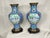 Early 20th Century Antique Chinese 20th C, Qing Dynasty Style Cloisonné Enamel Blue Vases (X2) For Sale - Image 5 of 8