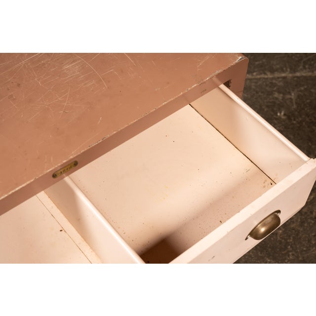 Vintage Metal Lowboy Dresser in Two-Tone Brown Enamel by Simmons For Sale - Image 13 of 14