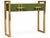 Contemporary Olive Green Murano Glass Console Table with Brass Accents from Justfurnituress SRL For Sale - Image 3 of 11