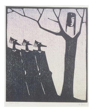 Åke Holm, Maria and the Three Wise Men, Sweden, 1978, Woodcut
