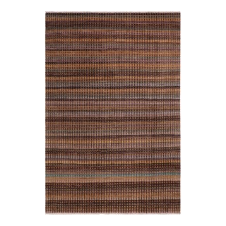 Boho Chic Brown/Gold High Low Wool Rug - 8'10'' X 12'3'' For Sale