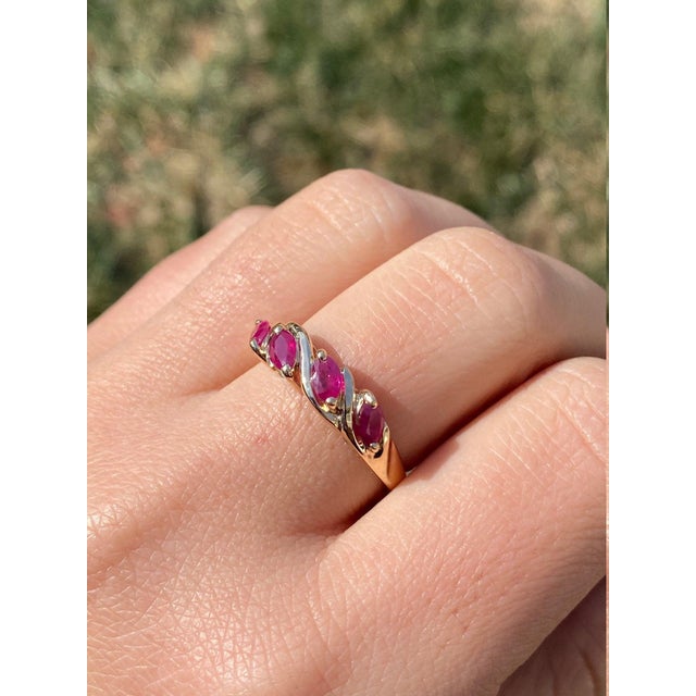 The Minette: Ladies 14K Gold Band set with 1 CTW Ruby For Sale - Image 10 of 10